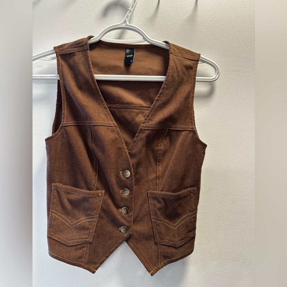 Brown Corduroy Vest – Size XS